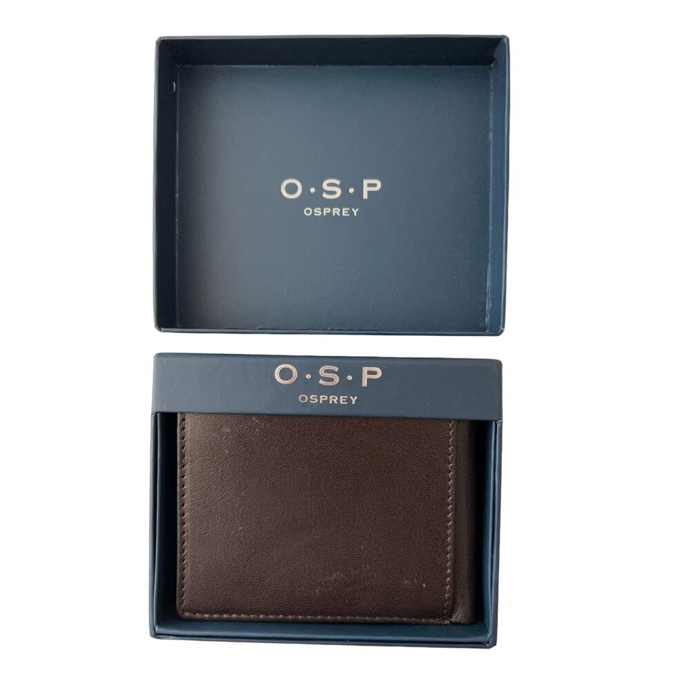 OSP Osprey London Cannon Billfold Nappa Brown Wallet Leather NWT